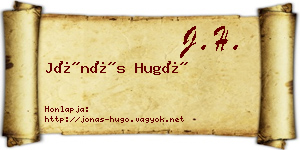 Jónás Hugó névjegykártya